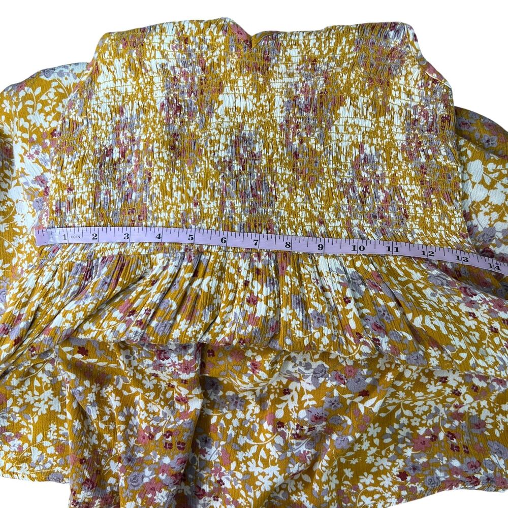 Milibon Floral Midi Smocked Dress Womens Medium Beachy Boho Coastal Cruise Party - Picture 14 of 16